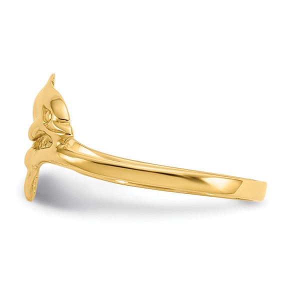 14k Yellow Gold Small Dolphin Nautical Sea Life Children's Ring, Size 6 - Picture 4 of 6